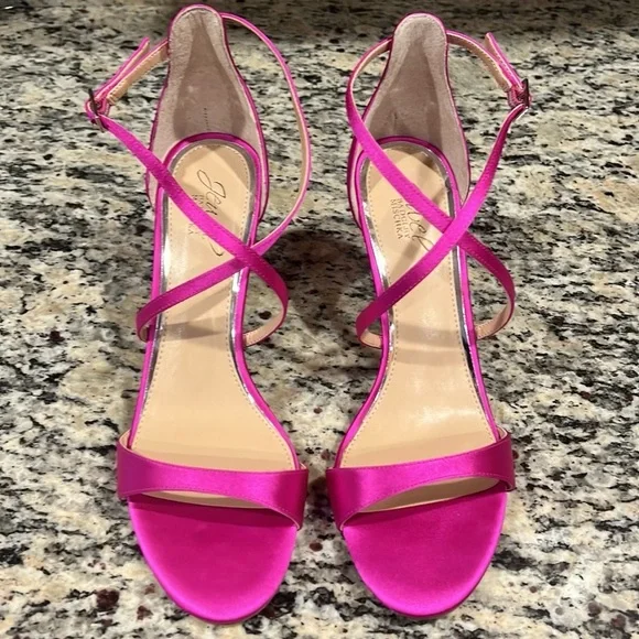 Jewel Badgley Mischka Satin Heels - Picture 3 of 12